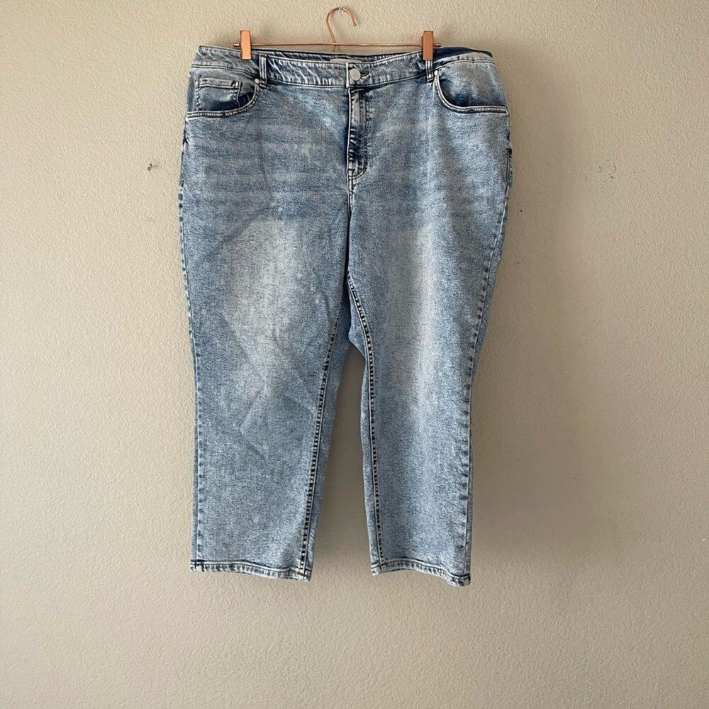 Lane Bryant‎ high rise girlfriend crop straight jeans